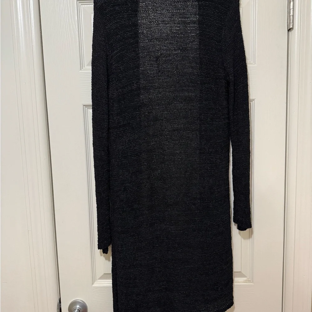 TravelSmith Black Open-Front long cardigan - Picture 3 of 3